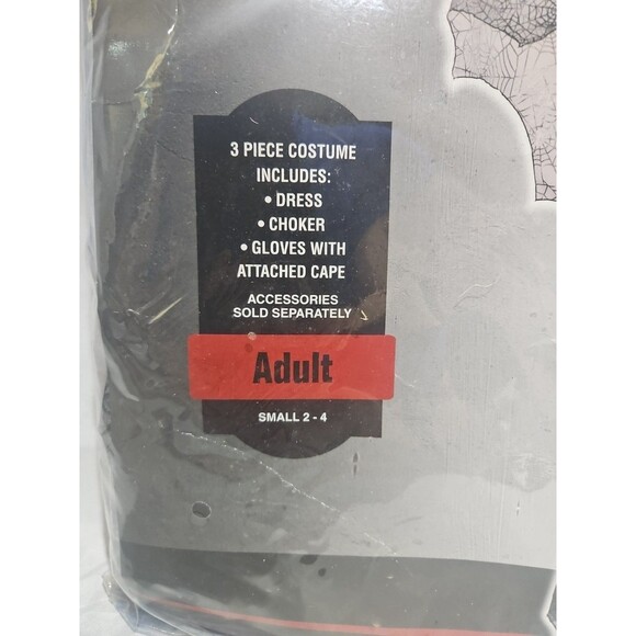 Black Widow Seductress Adult Small (2-4) 3 Piece Costume Halloween Cosplay - Picture 3 of 5